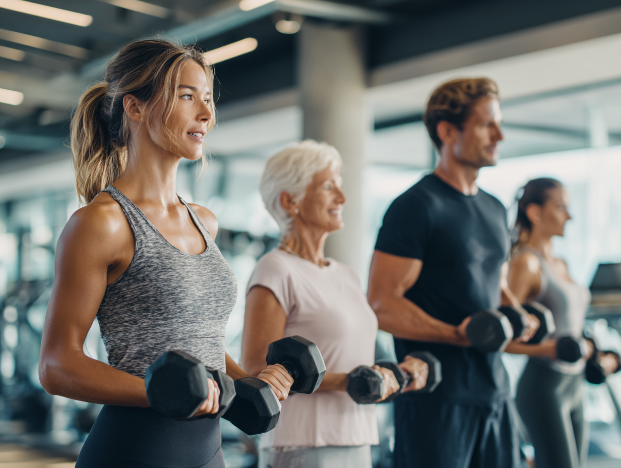 Професійний тренер демонструє правильну техніку виконання вправ